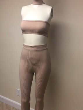 Carli Bybel X Missguided Two-Piece Set in Mauve Nude